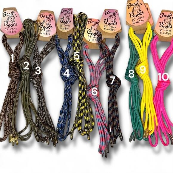 Custom Handmade Strong 55” Paracord Replacement Shoelaces for 8-10 eyelet boots - Picture 2 of 7